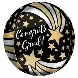 16" Orbz Congrats Grad Shooting Stars Foil Balloon (3/Pk)