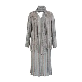 1970s Mary Farrin Four Piece Knitted Skirt Suit