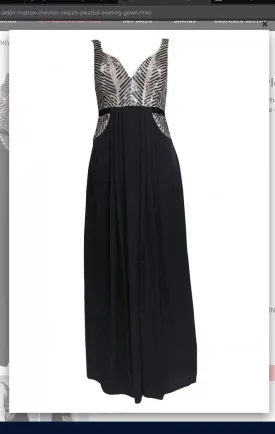 Aidan Mattox MD1E202402 Chevron Sequin Pleated Evening Gown