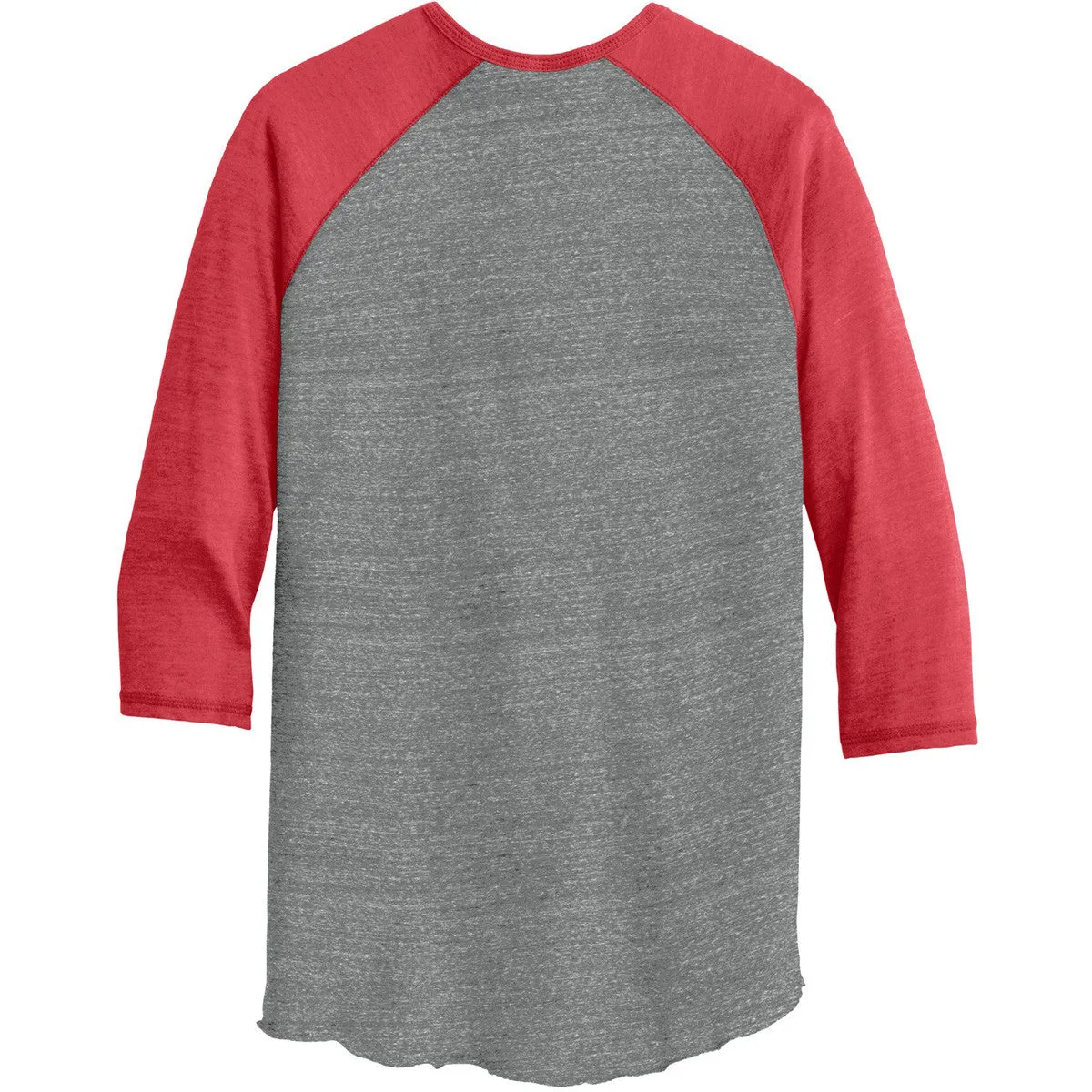 Alternative Apparel Men's Grey/True Red Eco-Jersey 3/4-Sleeve Raglan Henley