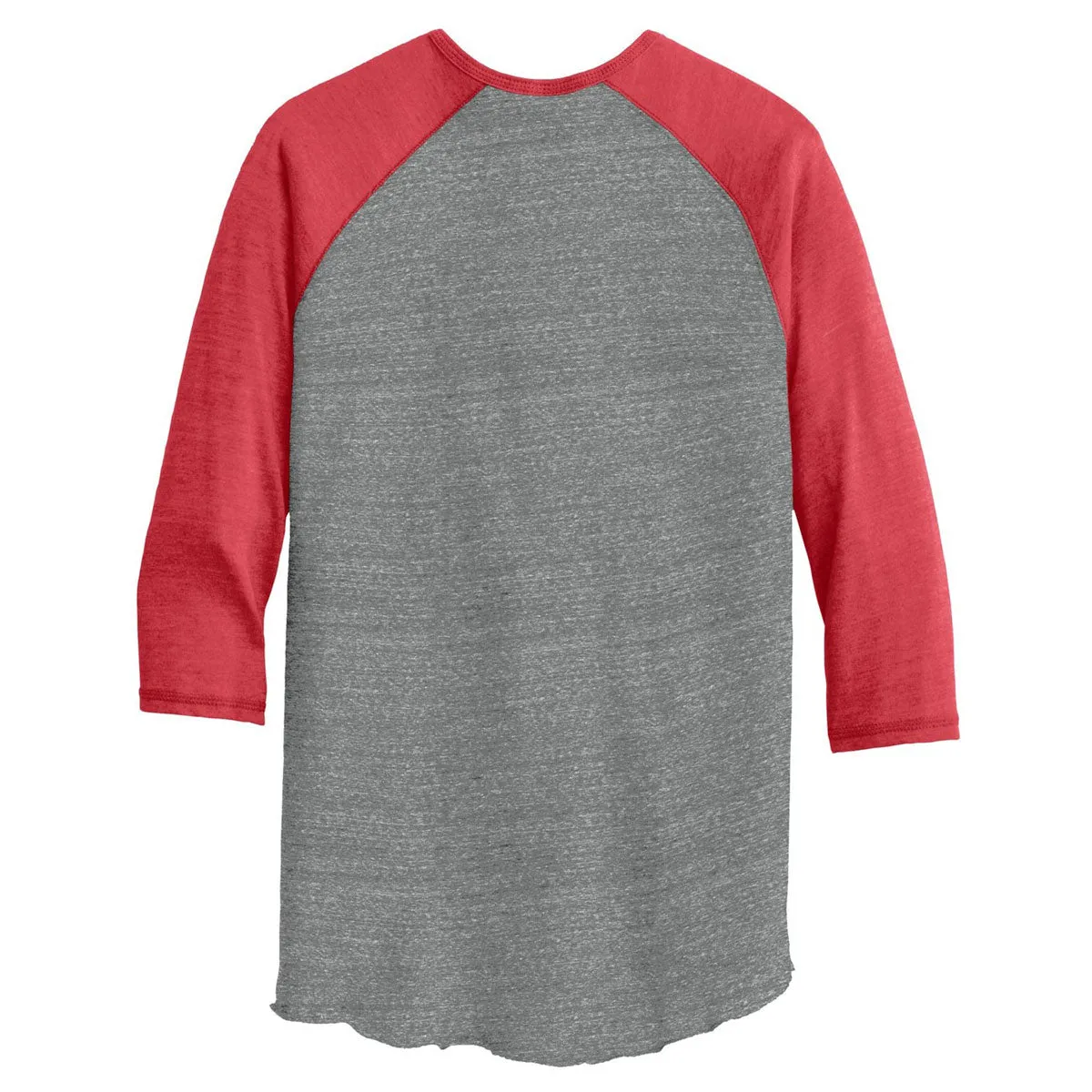Alternative Men's Eco Grey/Eco True Red Eco-Jersey 3/4-Sleeve Raglan Henley