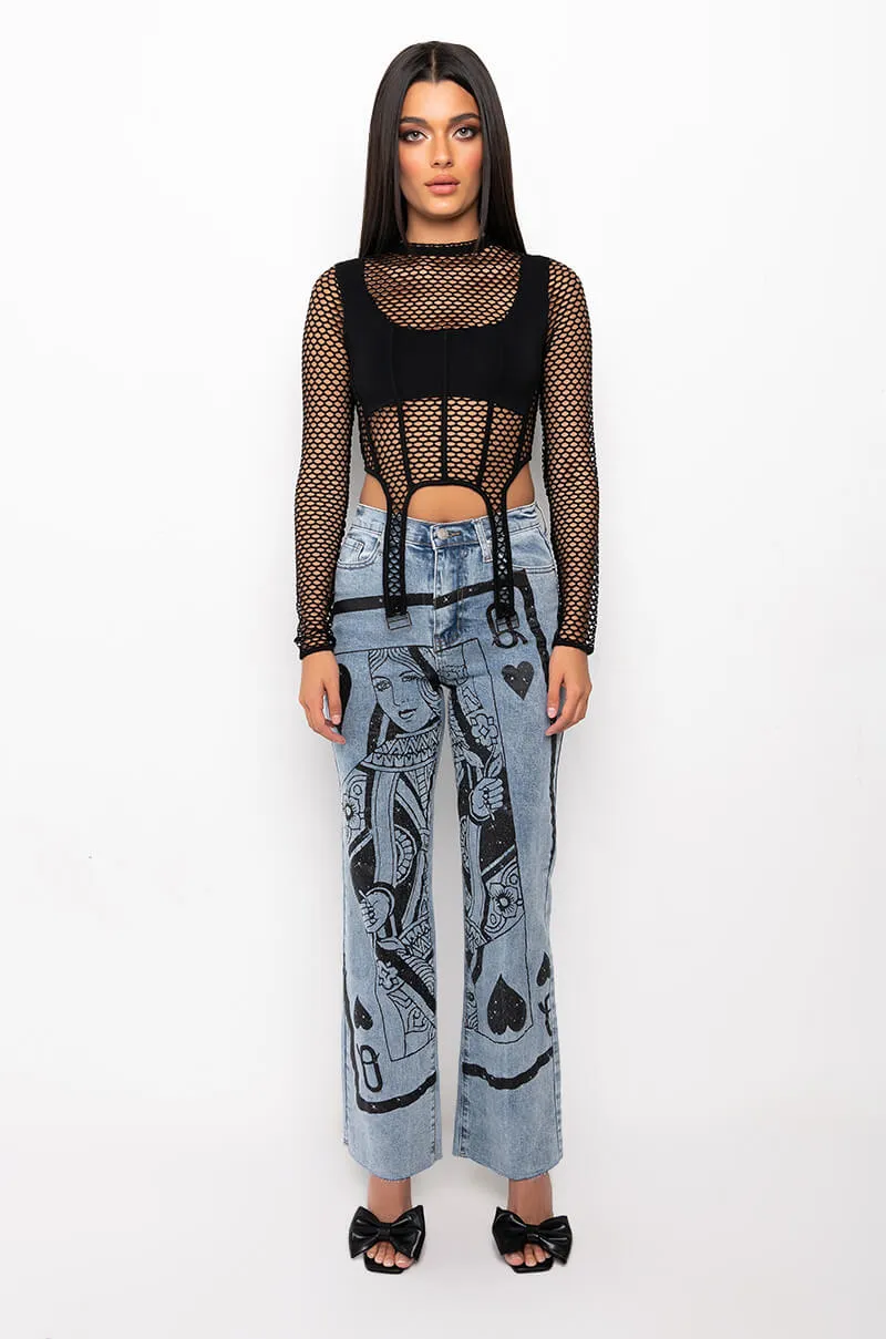 AVANT GARDE LONG SLEEVE MESH TOP