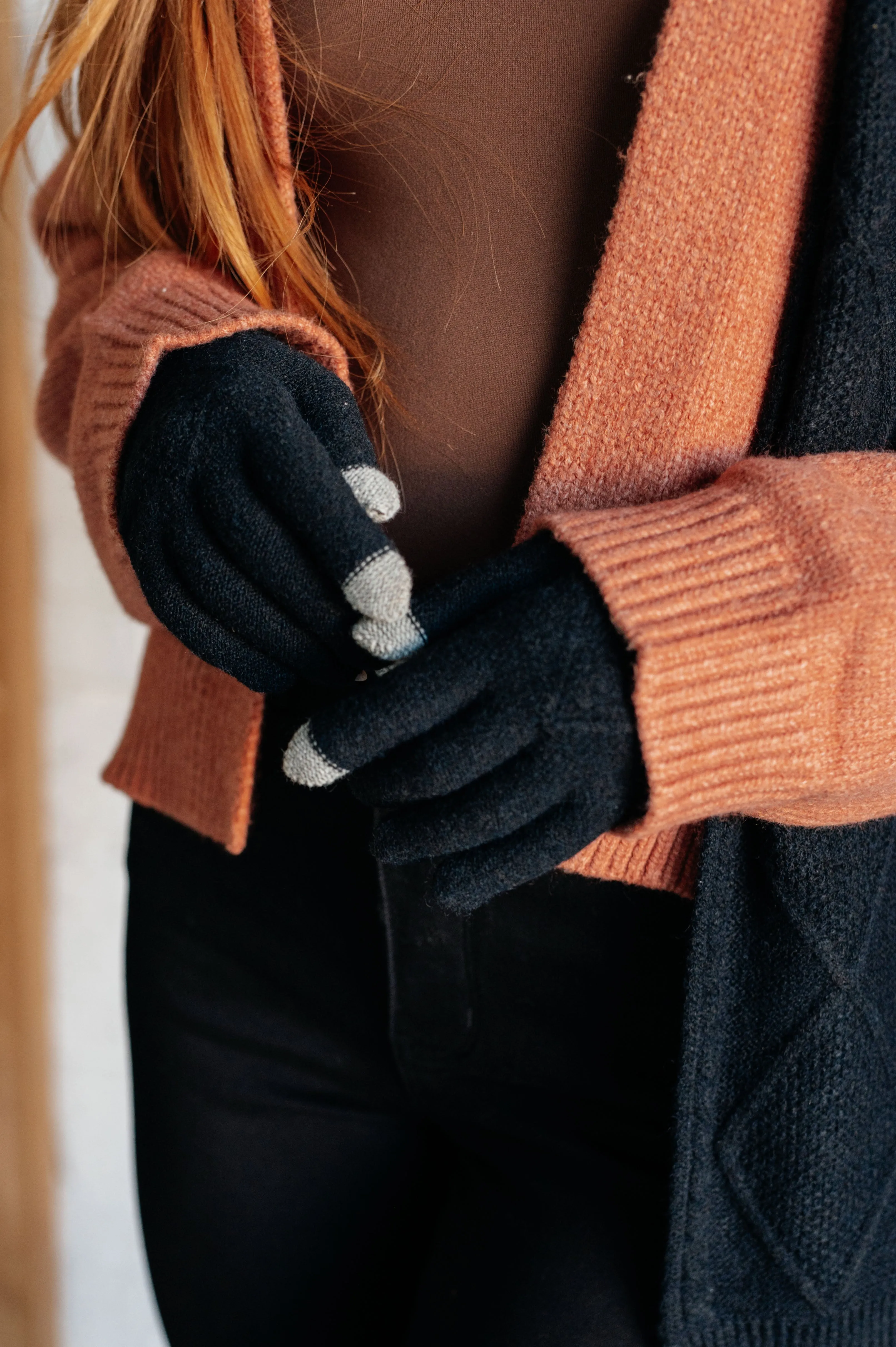 Beanie, Glove, and Scarf Set In Black