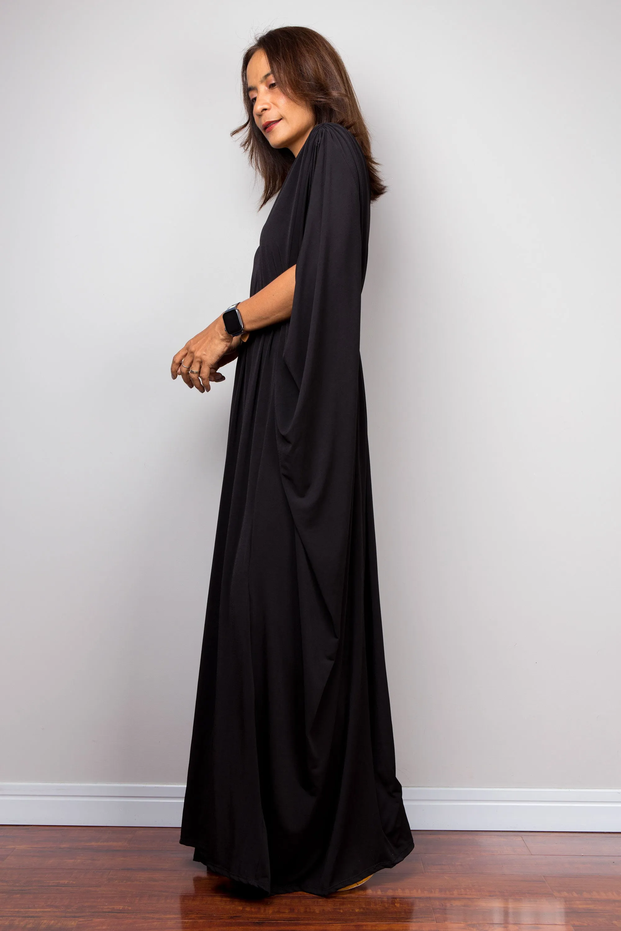 Black kaftan maxi dress
