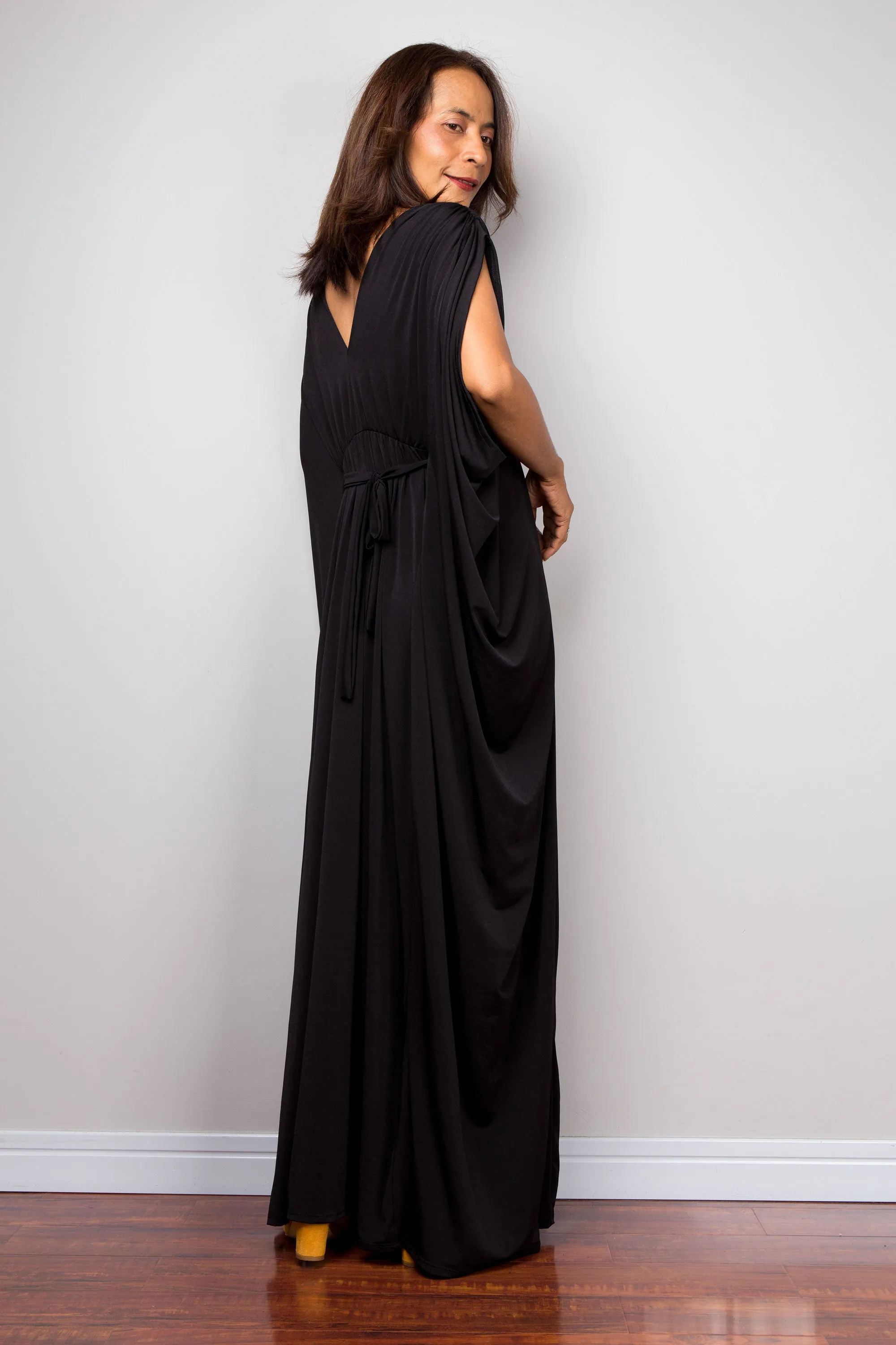 Black kaftan maxi dress
