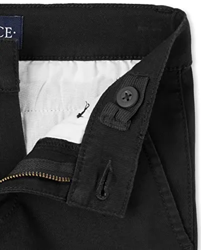 Boys Stretch Skinny Chino Pants Jeans, Black Single,
