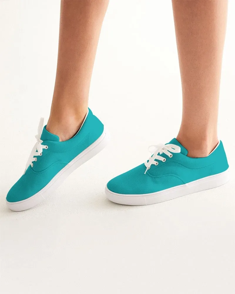 Bright Green Cyan Women's Canvas Sneakers | Women's | Bright Pure Green Cyan | C100M0Y38K0