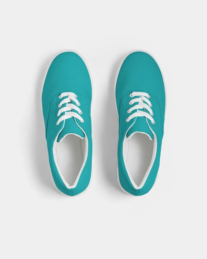 Bright Green Cyan Women's Canvas Sneakers | Women's | Bright Pure Green Cyan | C100M0Y38K0