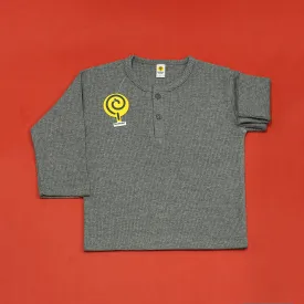 Charcoal Waffle-knit Henley
