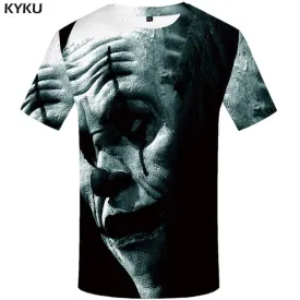 Clown T-shirts Men Blood T shirts Funny War Tshirts Print Retro T-shirt 3d Cosplay Tshirt Anime Mens Clothing Graphic Unisex