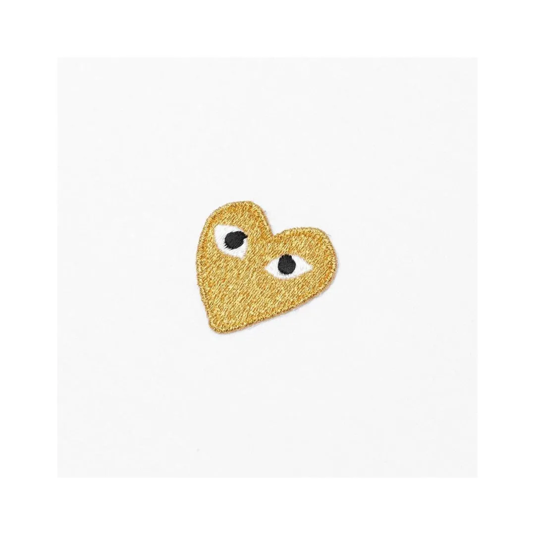 COMME DES GARÇONS PLAY GOLD HEART PATCH T-SHIRT WHITE
