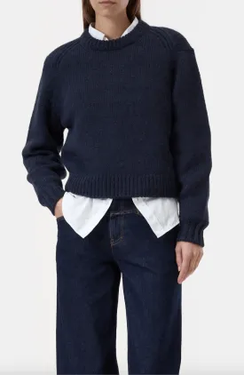 Cropped Crewneck Sweater - Dark Night