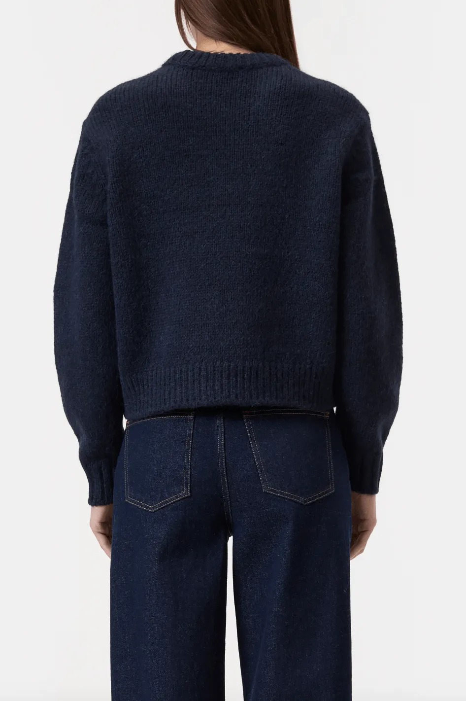 Cropped Crewneck Sweater - Dark Night