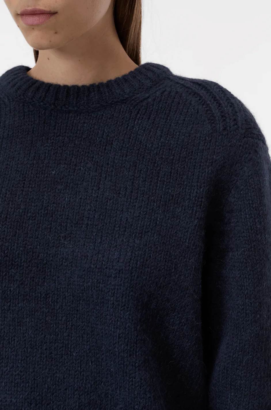 Cropped Crewneck Sweater - Dark Night