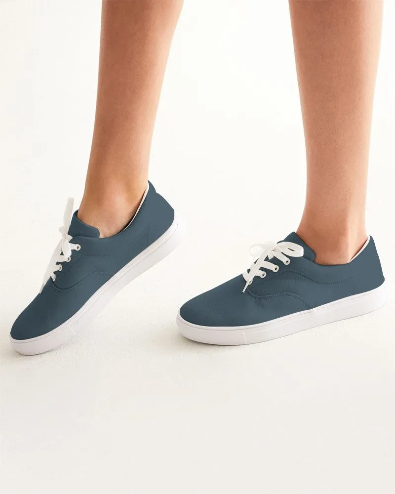 Dark Cyan Women's Canvas Sneakers | Women's | Dark Pale Pastel Cyan | C30M0Y0K80