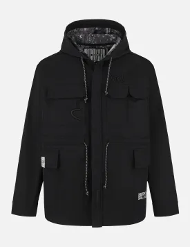 Embroidery Multi-pocket Relax Fit Shirt Jacket