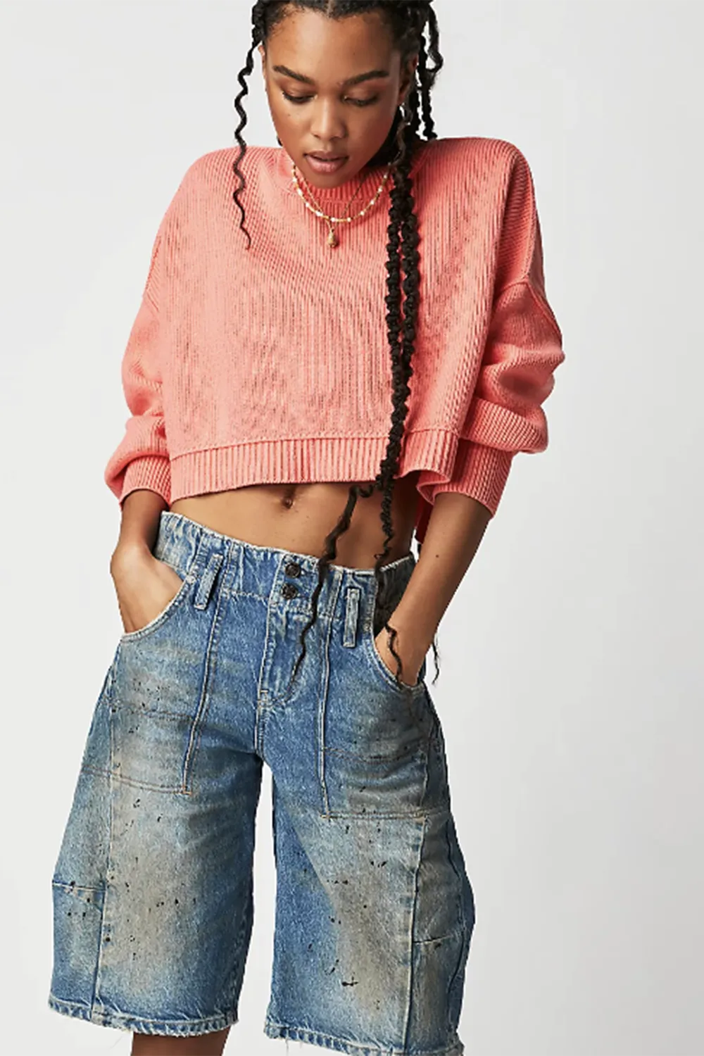 FP Easy Street Crop Pullover - Guava Juice