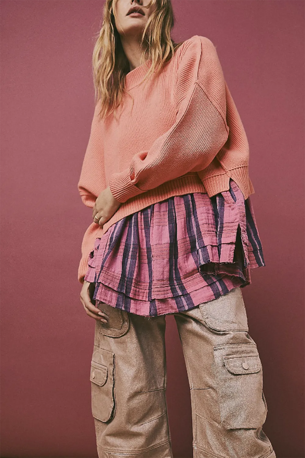 FP Easy Street Crop Pullover - Guava Juice