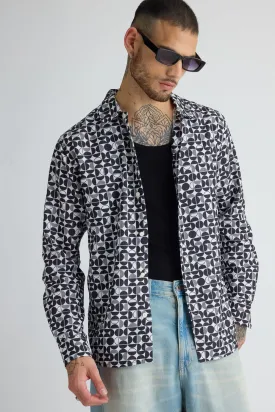 Full Sleeves Men's Avant-Garde Printed Shirt
