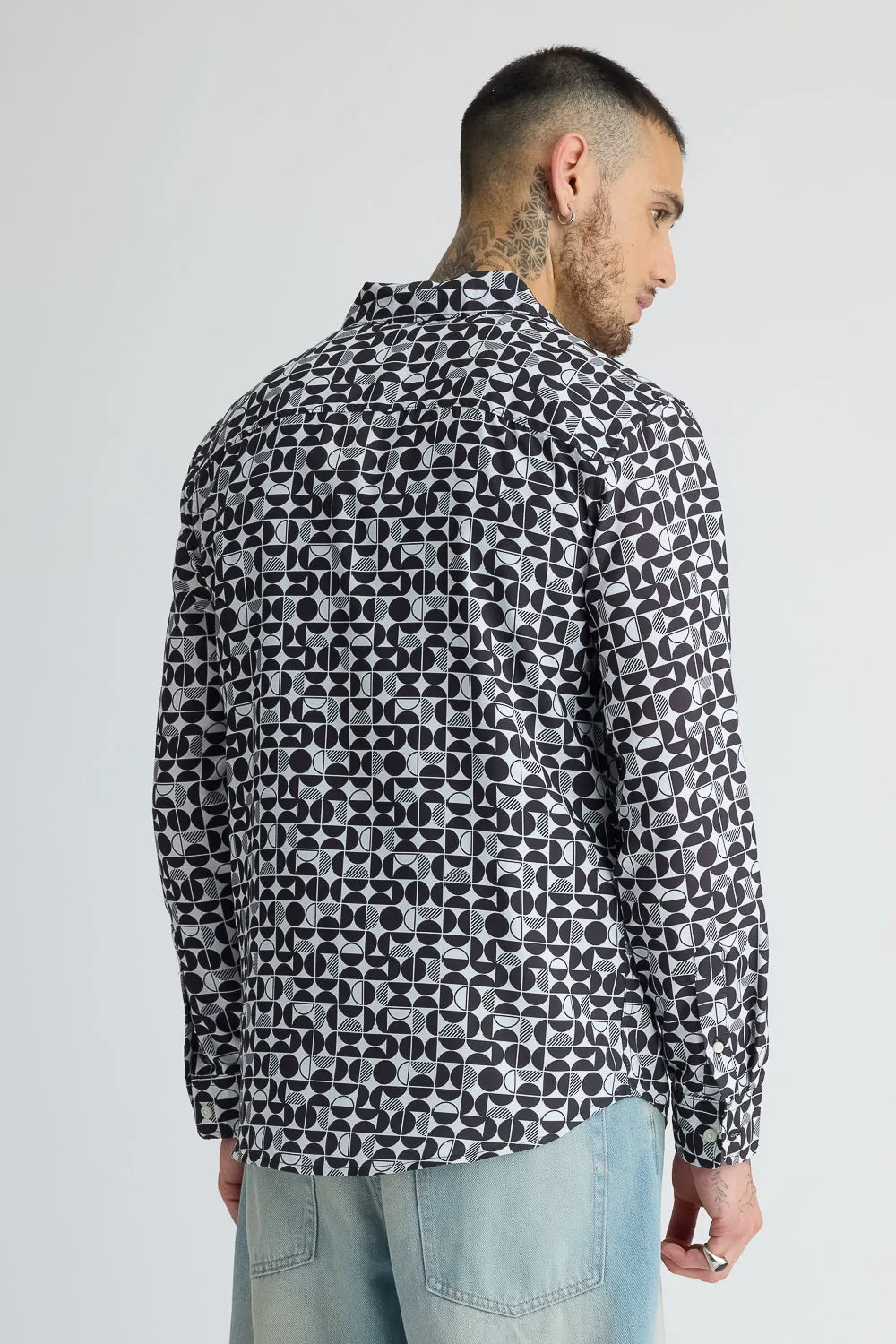 Full Sleeves Men's Avant-Garde Printed Shirt