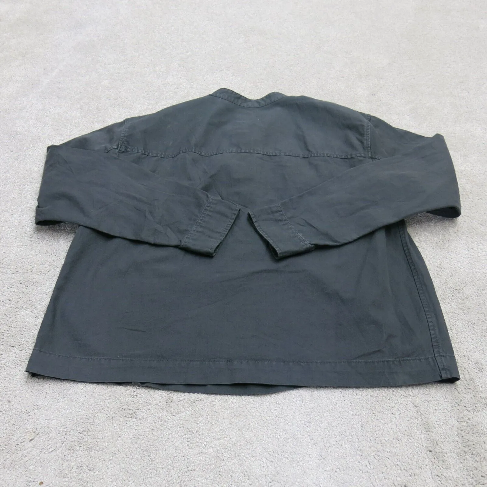 Gap Womens Henley Blouse Shirt Top Long Sleeves Solid Black Size Medium
