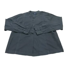 Gap Womens Henley Blouse Shirt Top Long Sleeves Solid Black Size Medium