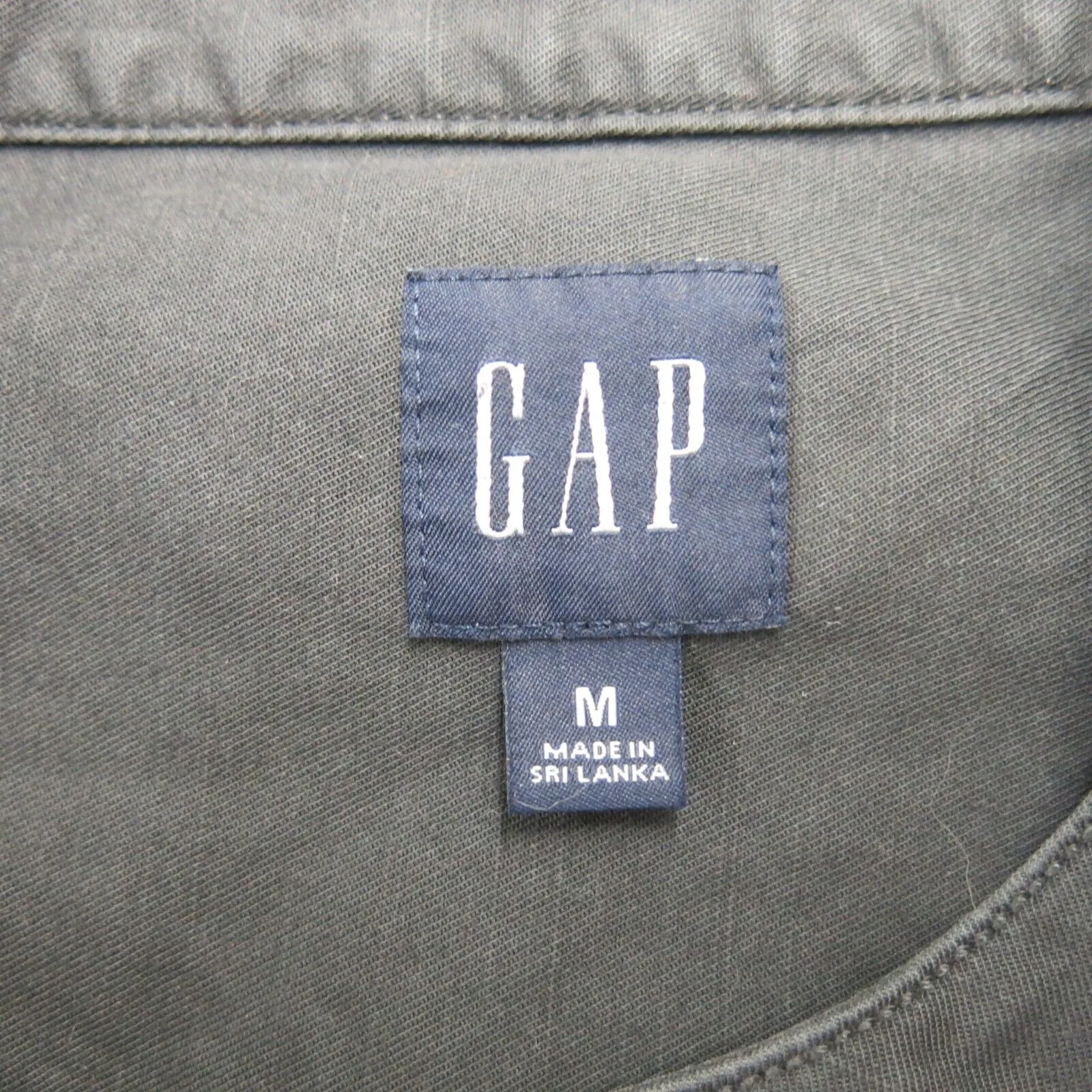 Gap Womens Henley Blouse Shirt Top Long Sleeves Solid Black Size Medium