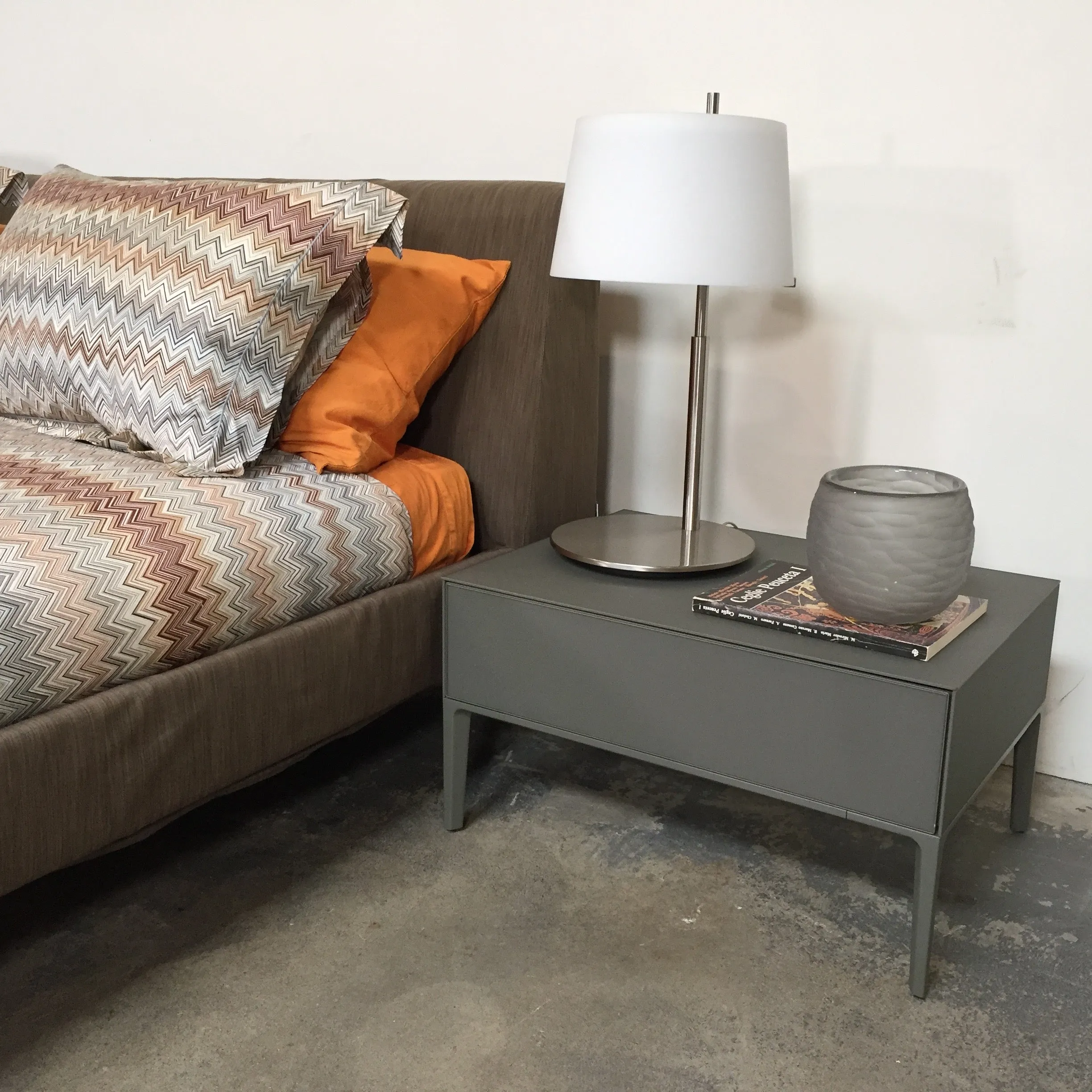 Gray Lacquer Nightstand (2 in stock)