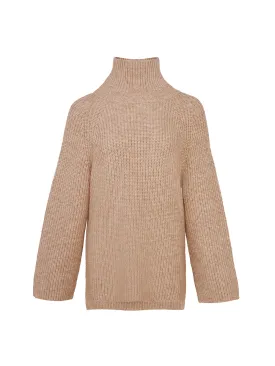 High-Neck Loose Fit Rib Sweater