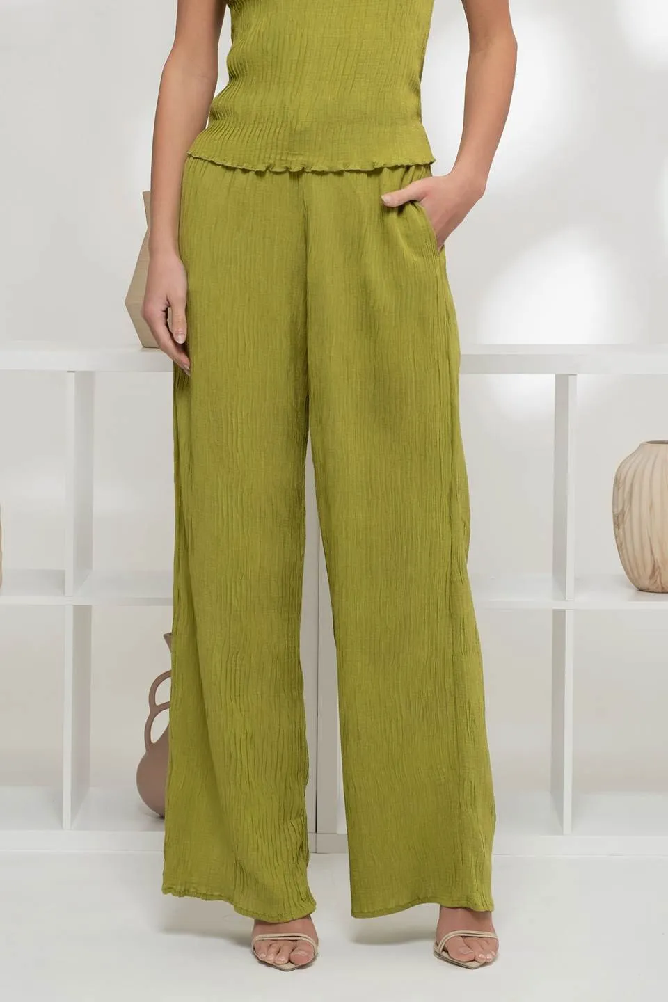 HIGH WAIST PLISSE DRESS PANTS