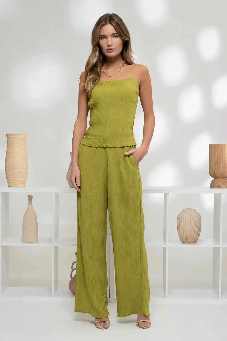 HIGH WAIST PLISSE DRESS PANTS