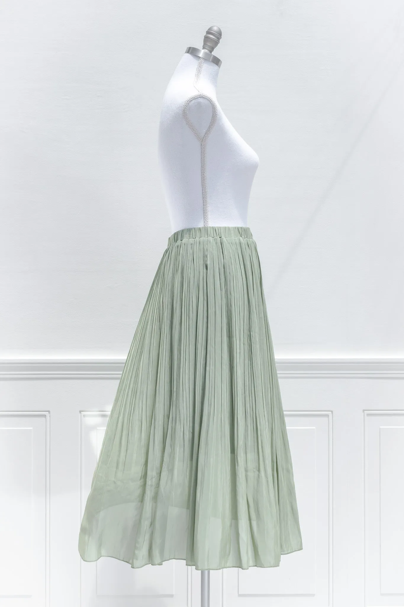 Isabella Chiffon Midi Skirt - Sage Green