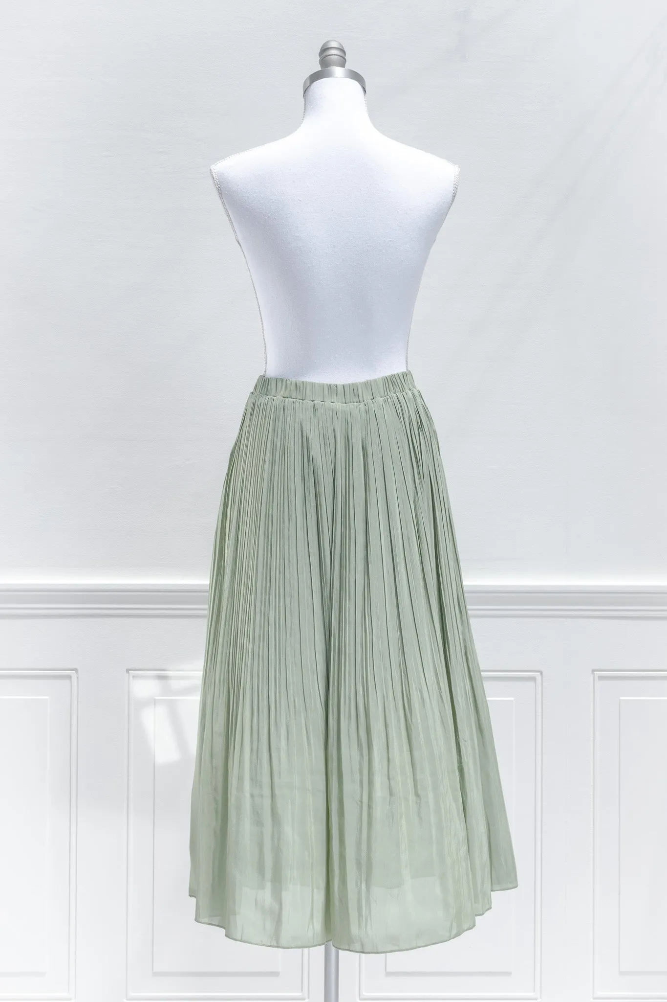 Isabella Chiffon Midi Skirt - Sage Green