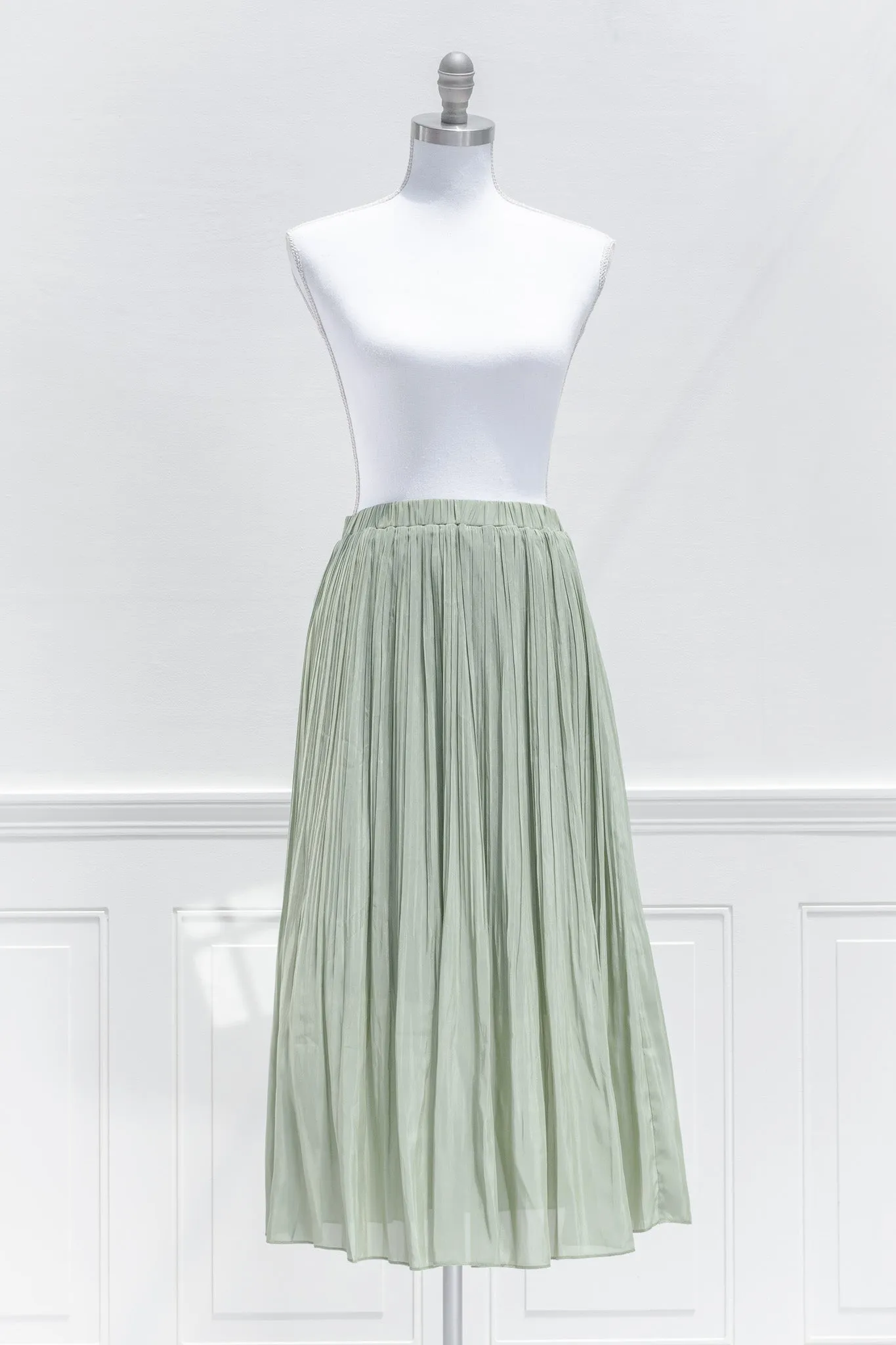 Isabella Chiffon Midi Skirt - Sage Green