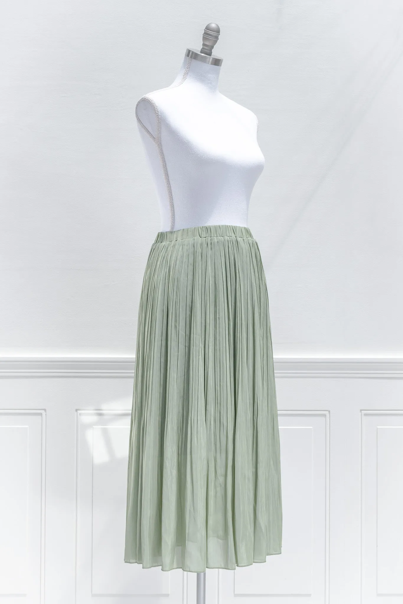 Isabella Chiffon Midi Skirt - Sage Green