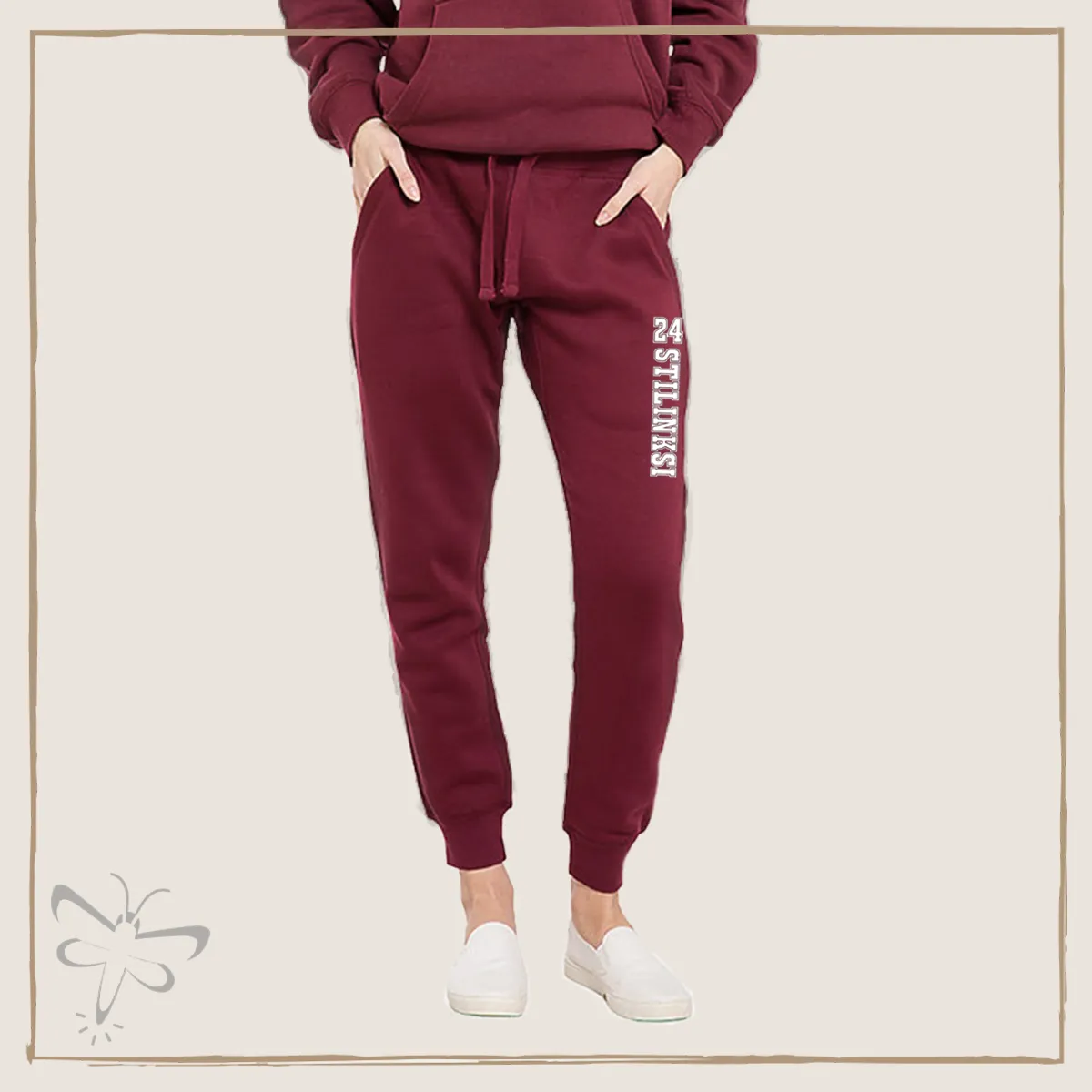 Lacrosse Burgundy Premium Fleece Joggers (Unisex)