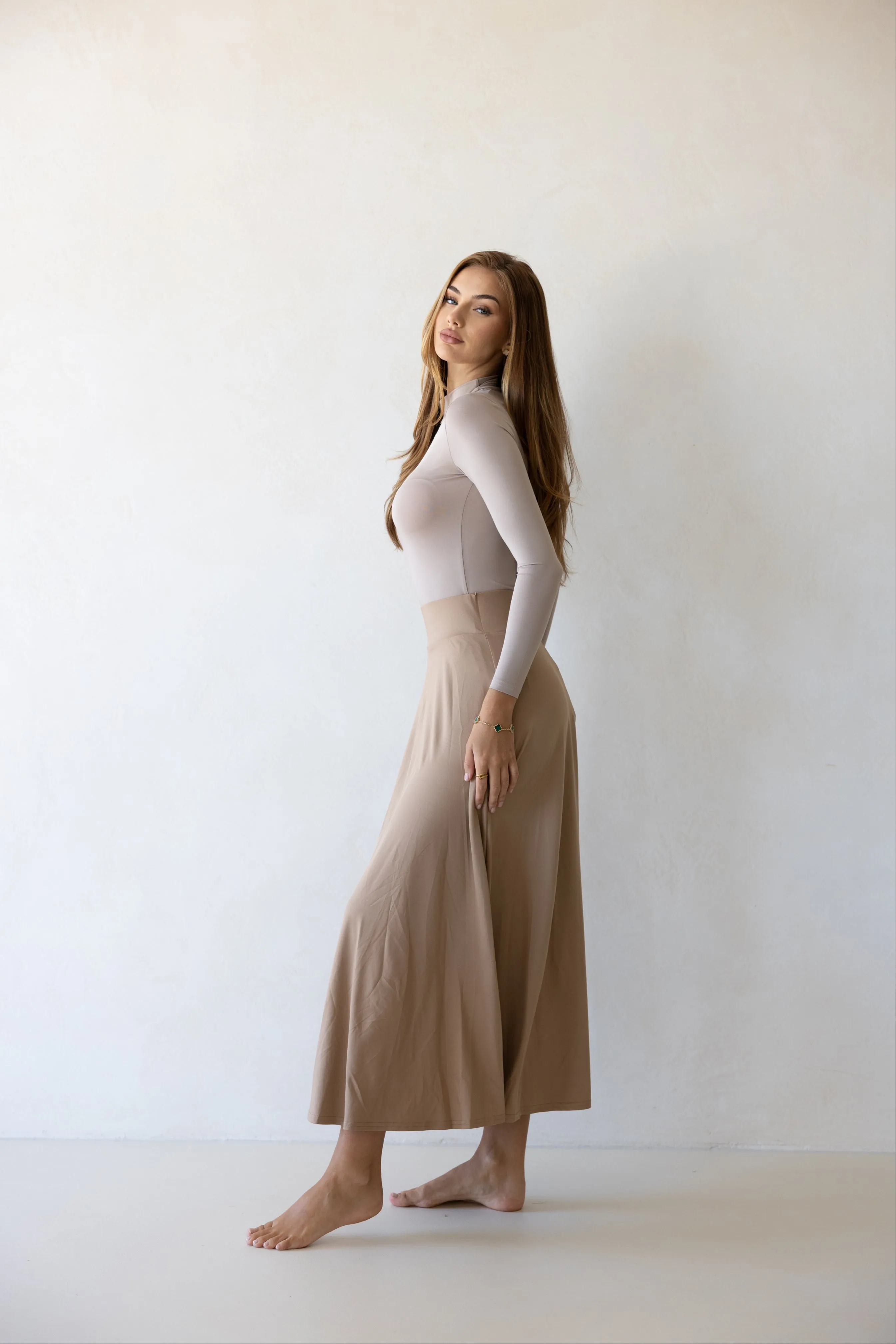 Luxe Swing Skirt Latte FINAL SALE