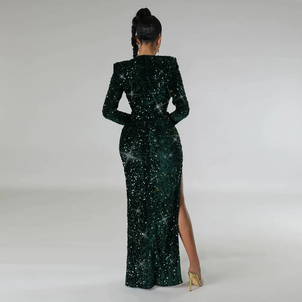 MALYBGG Sleeveless High-Slit Long Dress with Sexy Dress Set 900855LY