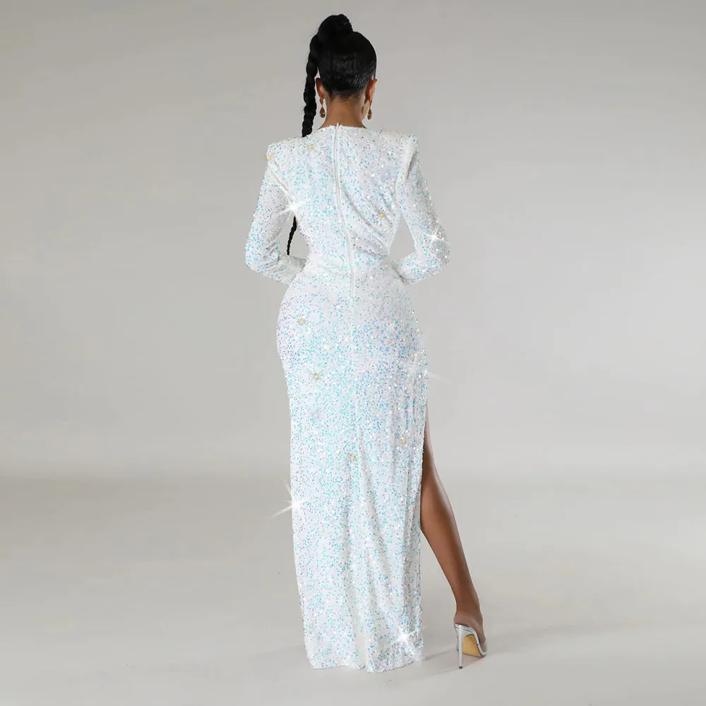 MALYBGG Sleeveless High-Slit Long Dress with Sexy Dress Set 900855LY