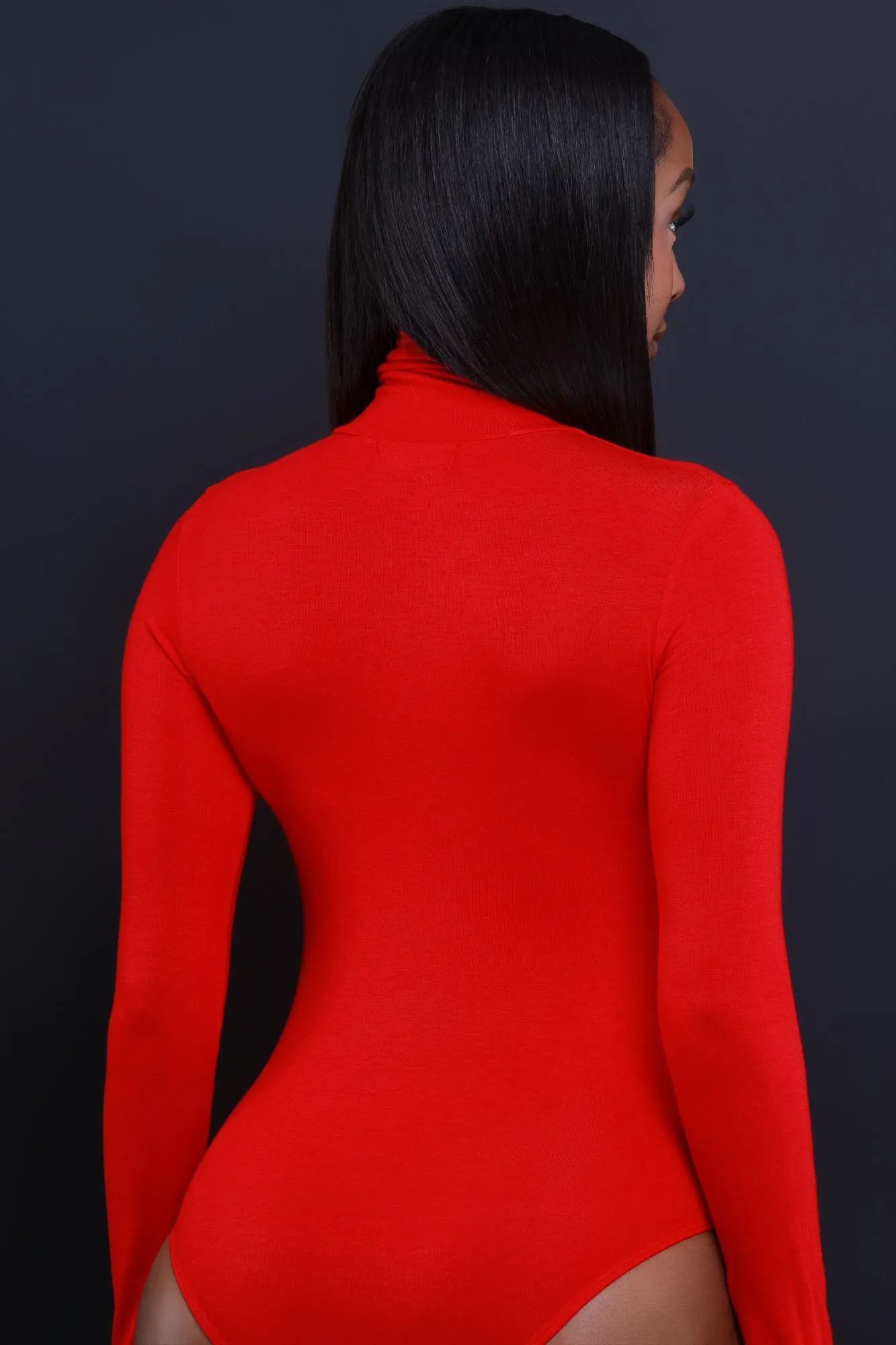 Maneater Turtleneck Bodysuit - Ruby