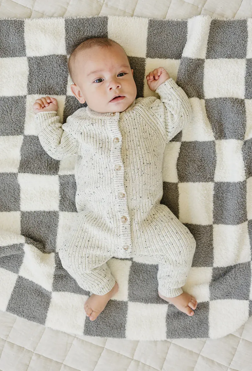Mebie Baby - Chunky Knit Romper in Heather Grey