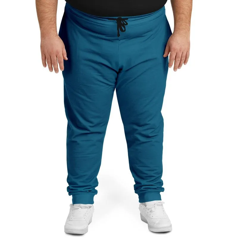 Medium Dark Cyan Joggers | Unisex | with PLUS sizes | Medium Dark Pure Cyan | C100M0Y0K60