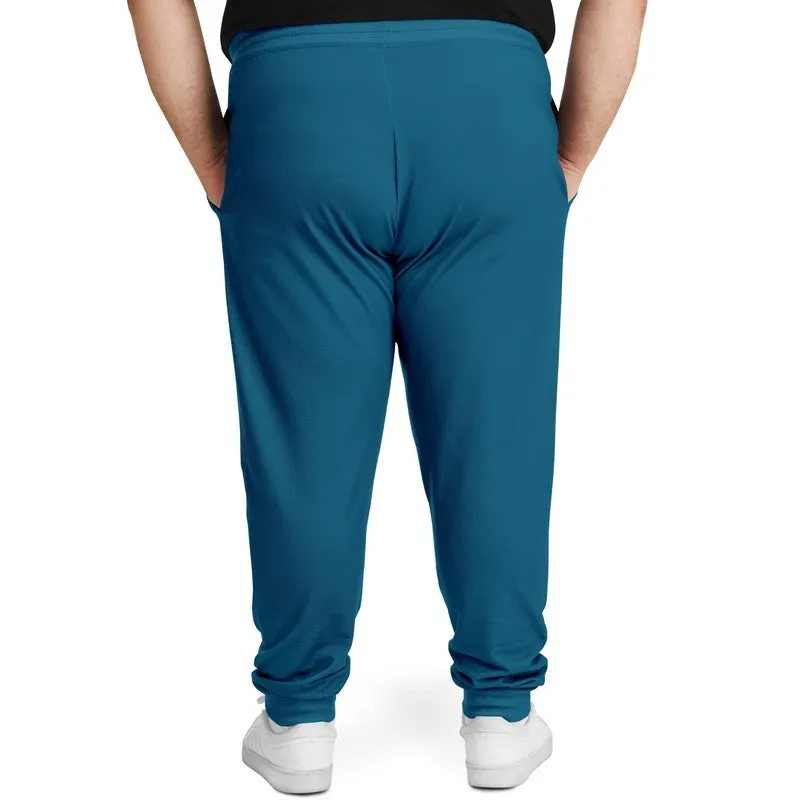 Medium Dark Cyan Joggers | Unisex | with PLUS sizes | Medium Dark Pure Cyan | C100M0Y0K60