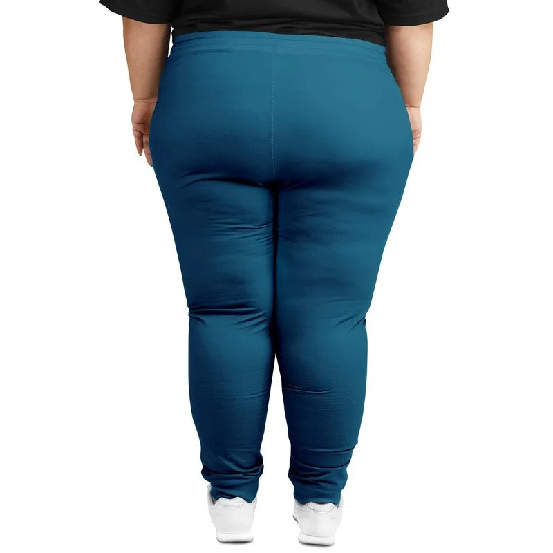 Medium Dark Cyan Joggers | Unisex | with PLUS sizes | Medium Dark Pure Cyan | C100M0Y0K60