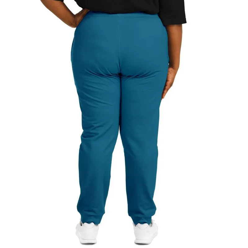 Medium Dark Cyan Joggers | Unisex | with PLUS sizes | Medium Dark Pure Cyan | C100M0Y0K60