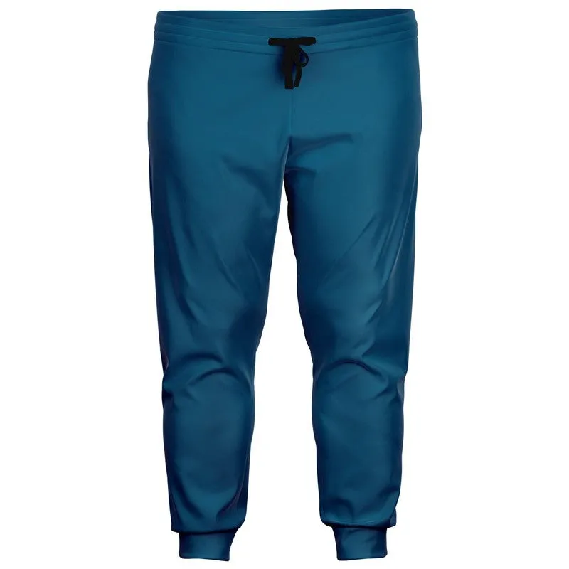 Medium Dark Cyan Joggers | Unisex | with PLUS sizes | Medium Dark Pure Cyan | C100M0Y0K60
