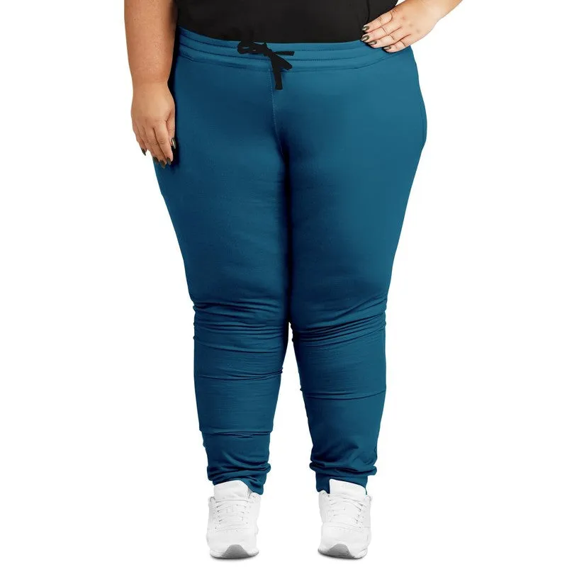 Medium Dark Cyan Joggers | Unisex | with PLUS sizes | Medium Dark Pure Cyan | C100M0Y0K60