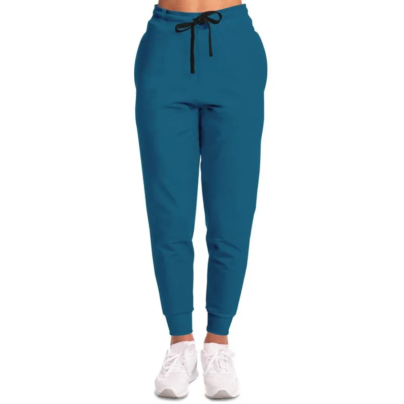 Medium Dark Cyan Joggers | Unisex | with PLUS sizes | Medium Dark Pure Cyan | C100M0Y0K60