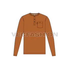 Mens Henley Neck Shirt