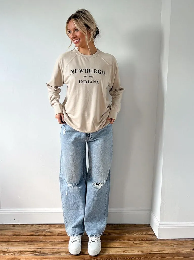 Newburgh Lightweight Sweatshirt - Tan/Black